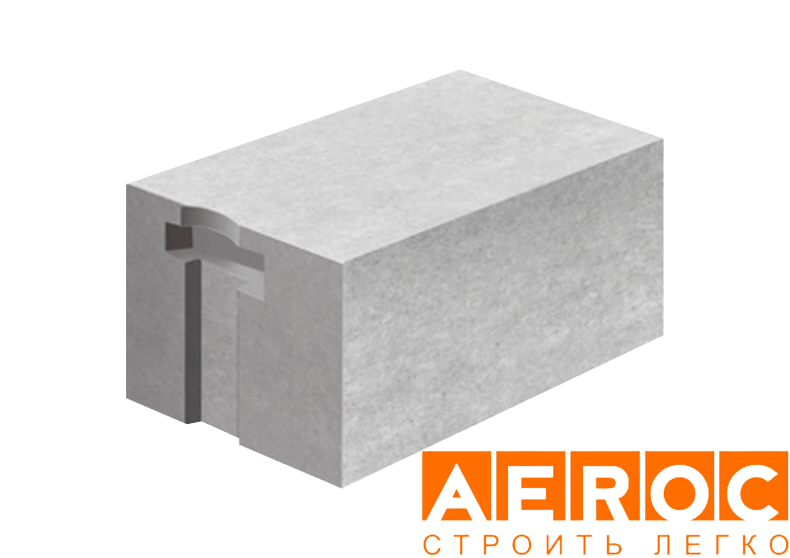 Газобетон Аэрок D400 паз-гребень Н/К 625х200х250 мм